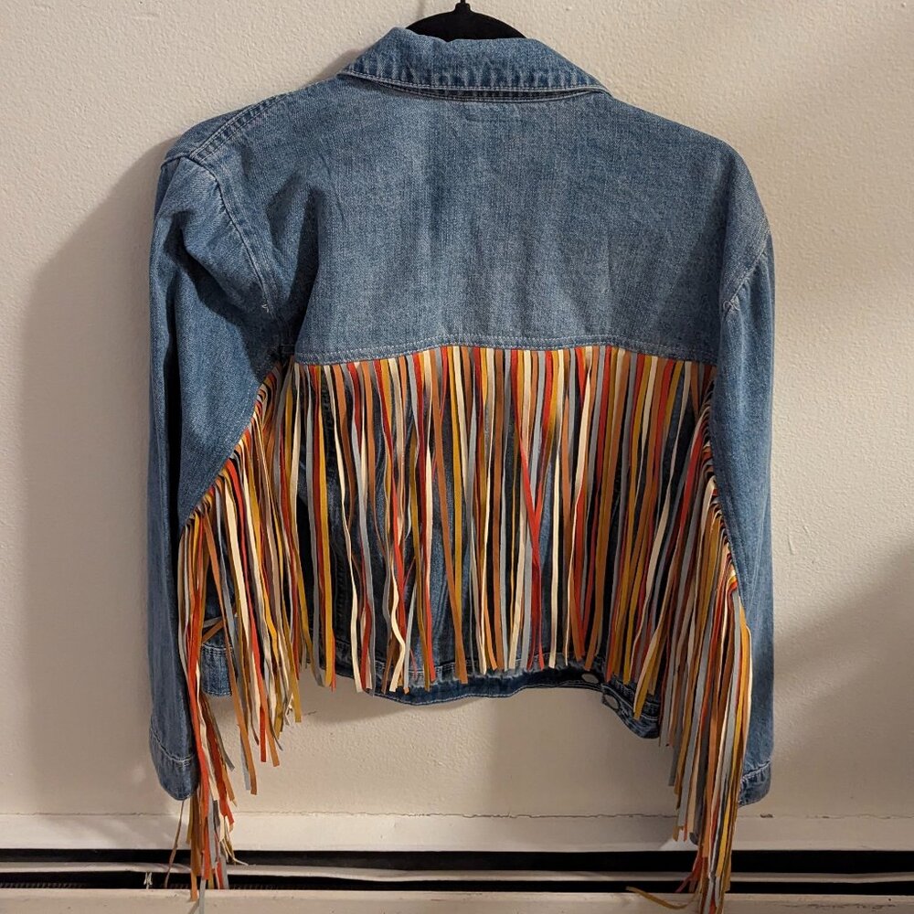 Scully fringe denim jacket medium